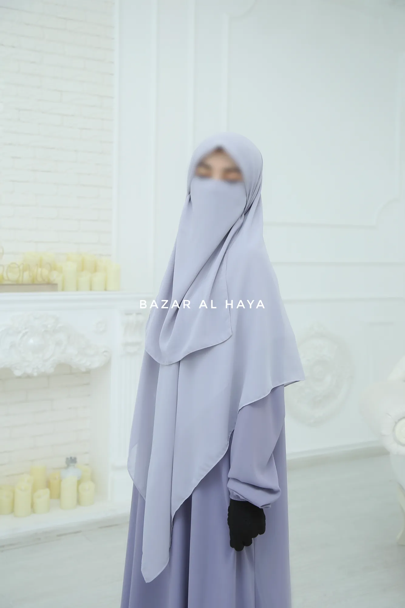 Silver Single Half Niqab - Super Breathable Veil