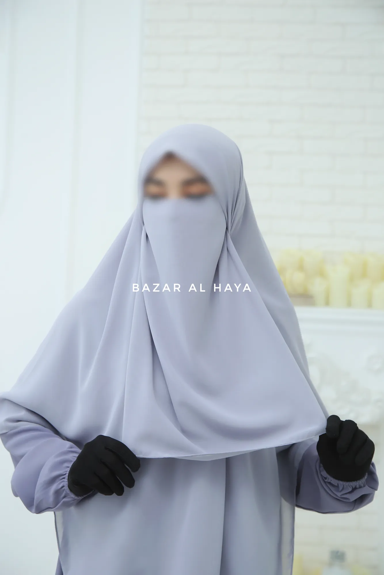 Silver Single Half Niqab - Super Breathable Veil