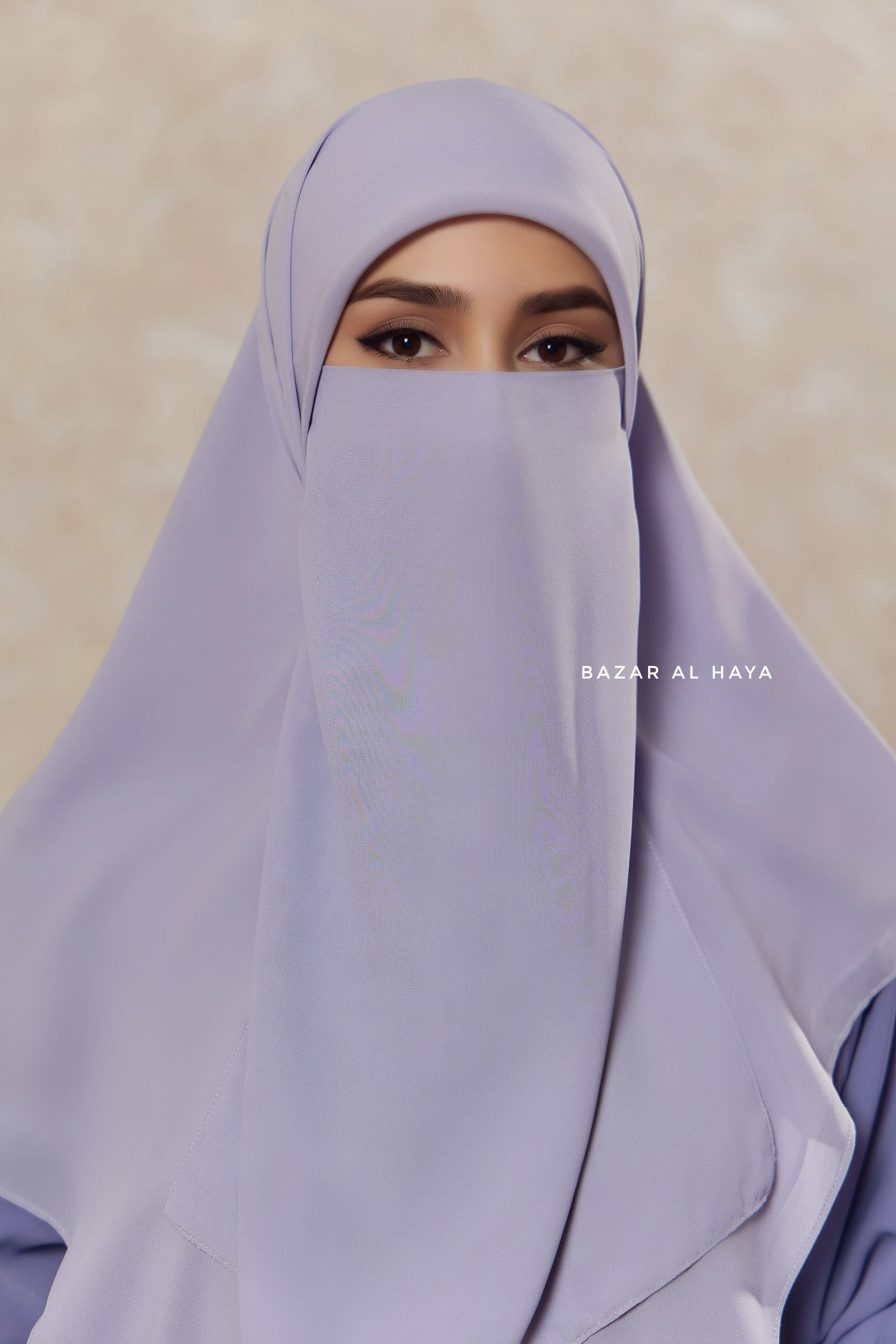 Silver Single Half Niqab - Super Breathable Veil