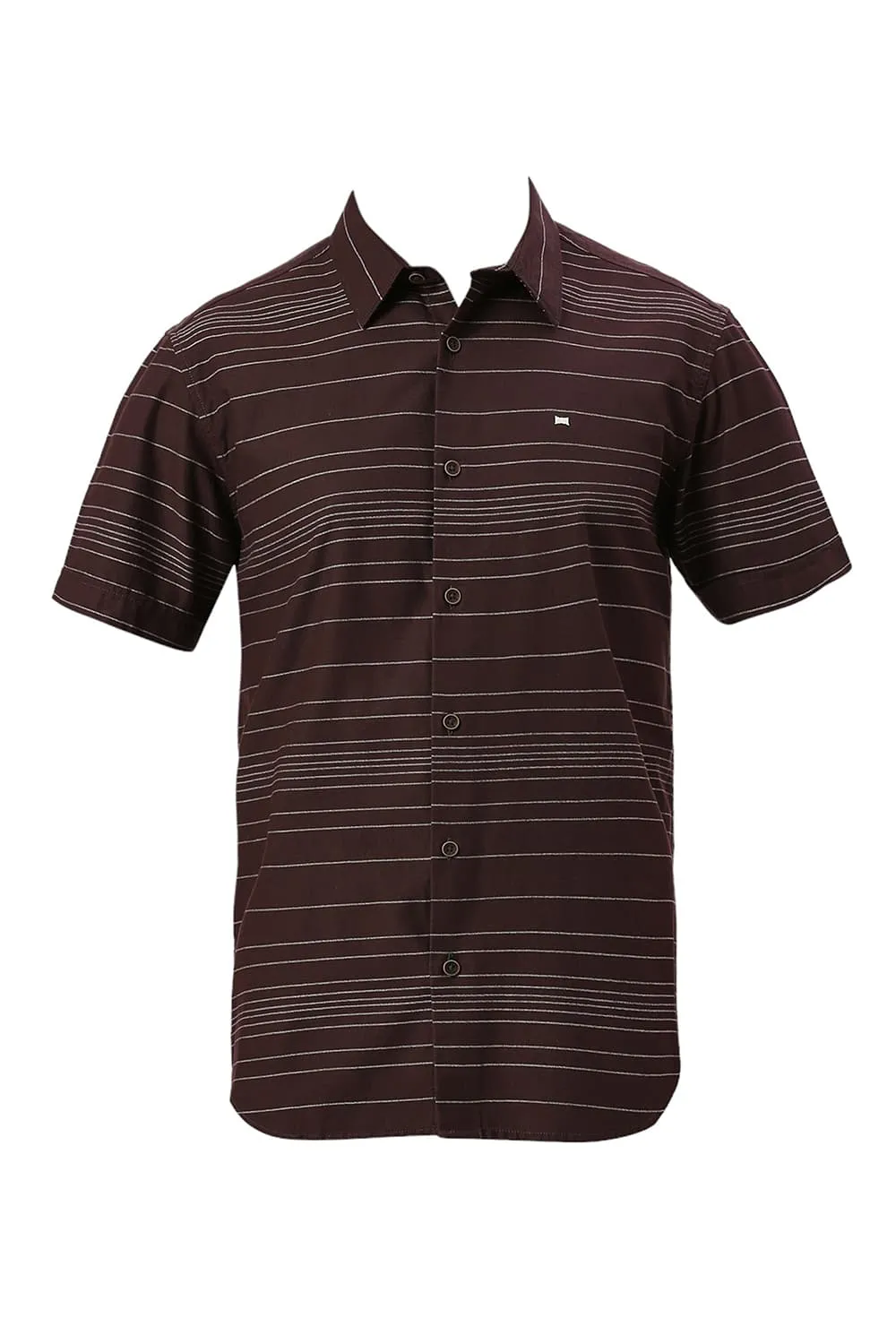 Slim Fit Cotton Grindle Stripe Halfsleeves Shirt