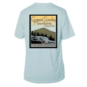 Smoky Mountain National Park Vintage Destinations Short Sleeve Microfiber Men's T-Shirt