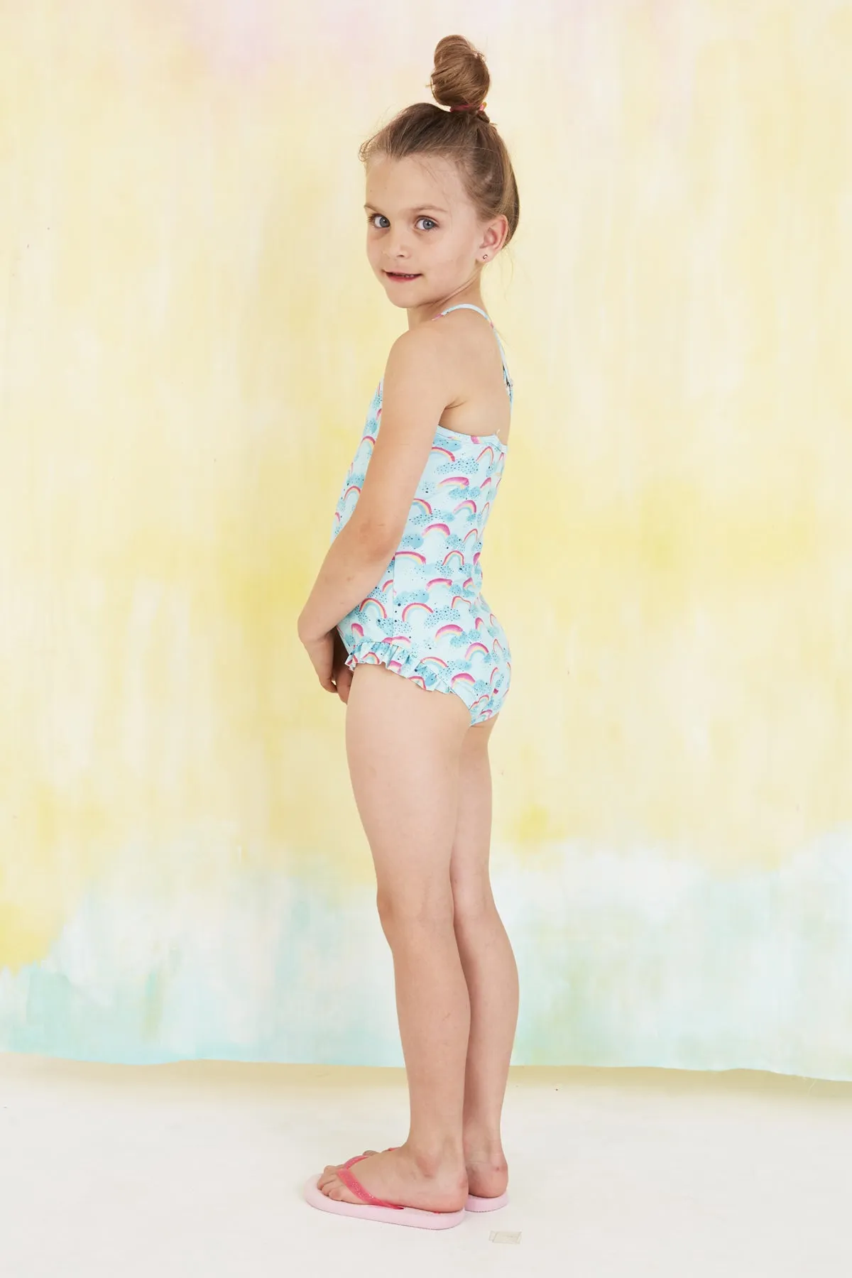 Soft Gallery Ida Girls Swimsuit - Blue Rainbow (Size 2 left)