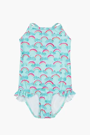 Soft Gallery Ida Girls Swimsuit - Blue Rainbow (Size 2 left)