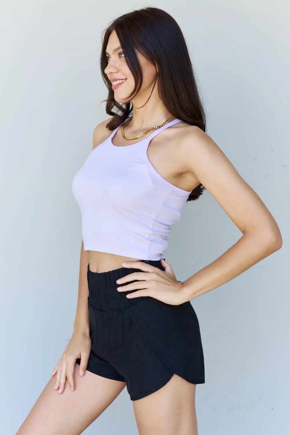 Soft Modal Ribbed Tank Top in Lavender