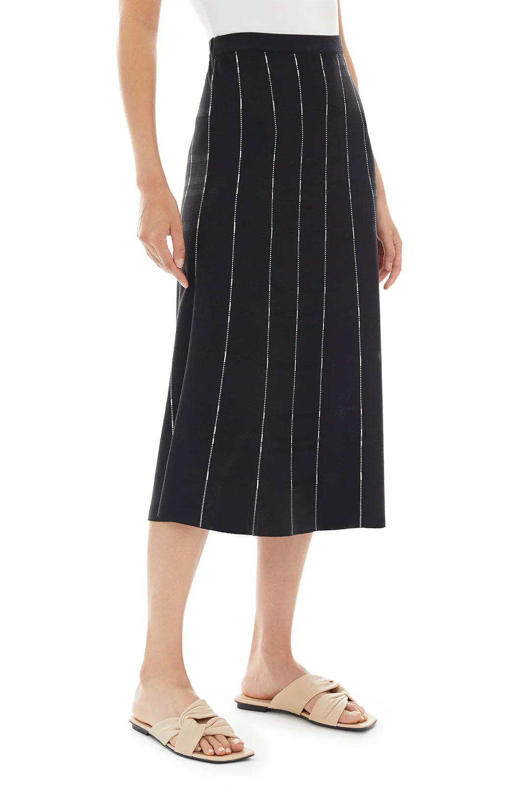 Stripe Detail Knit A-Line Skirt