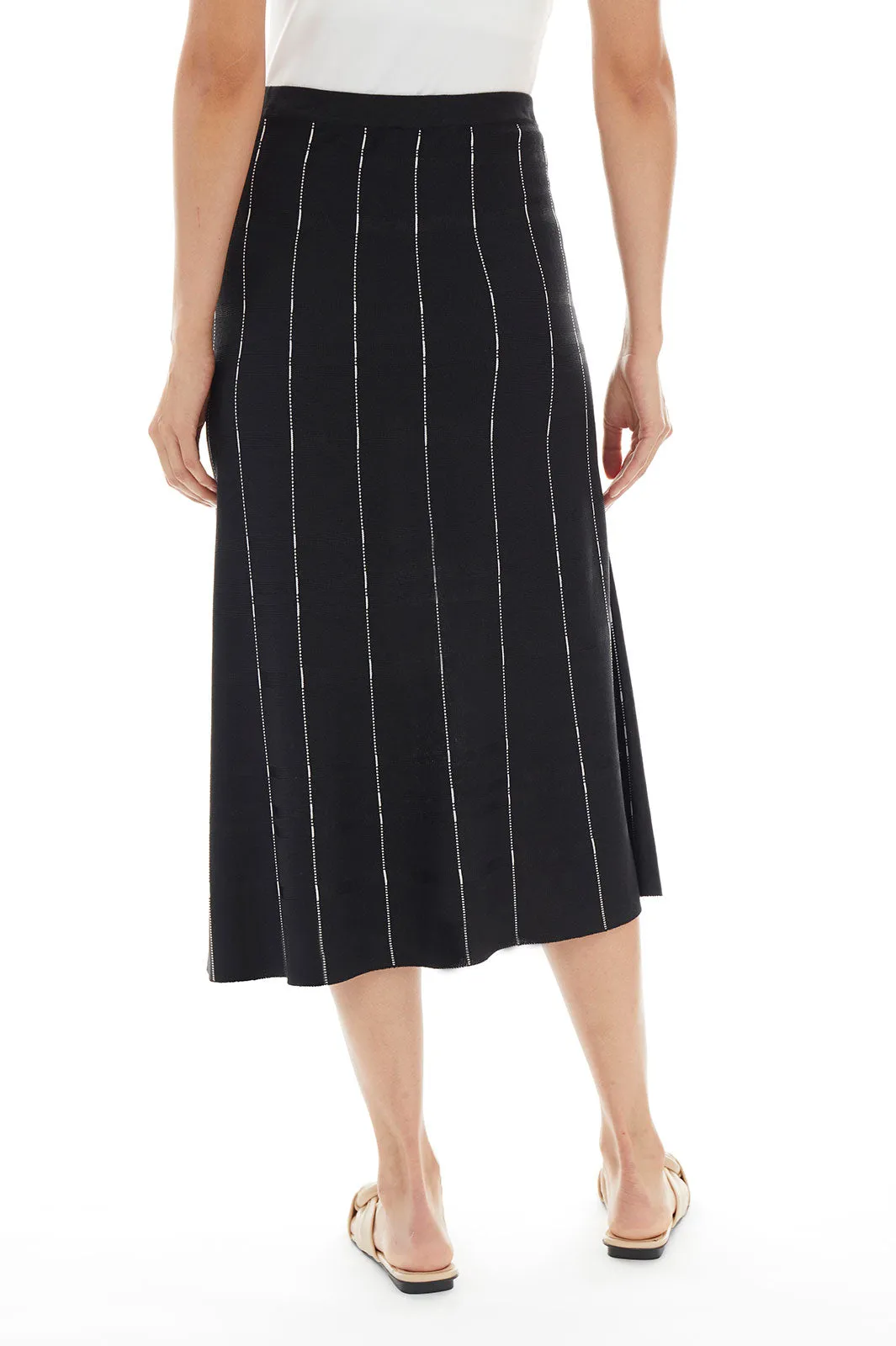 Stripe Detail Knit A-Line Skirt