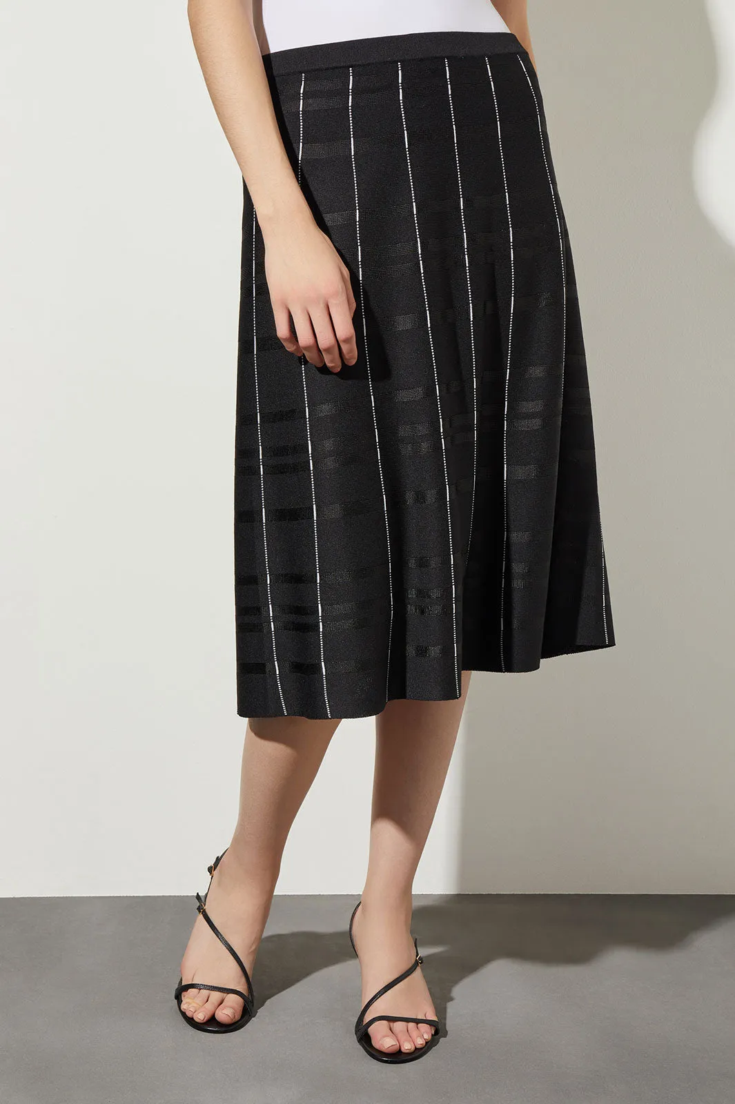 Stripe Detail Knit A-Line Skirt