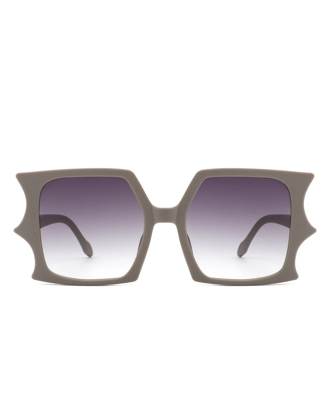 Sylas - Flat Top Irregular Bat Wing Square Sunglasses