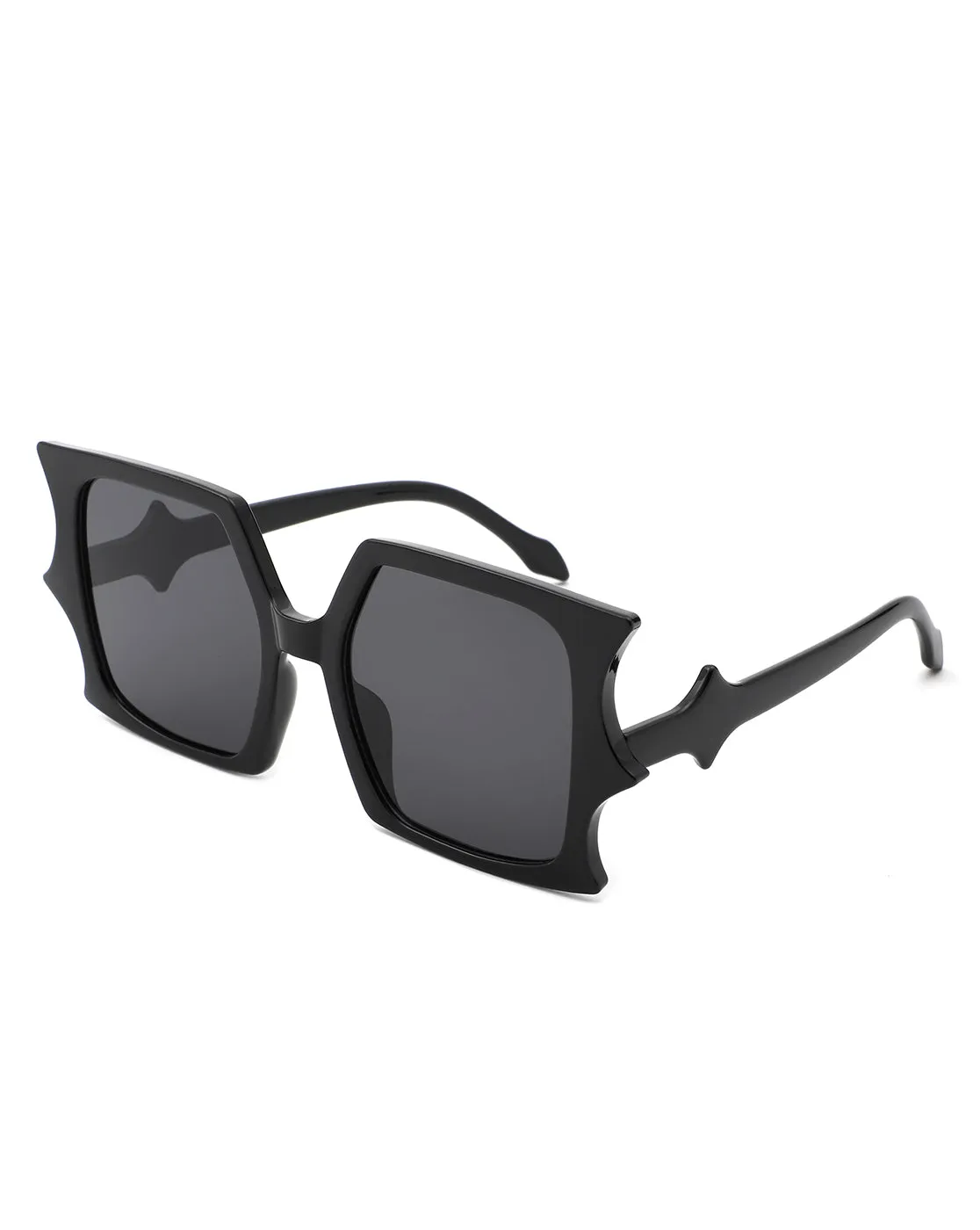 Sylas - Flat Top Irregular Bat Wing Square Sunglasses