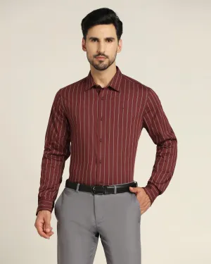 TechPro Formal Red Striped Shirt - Horus