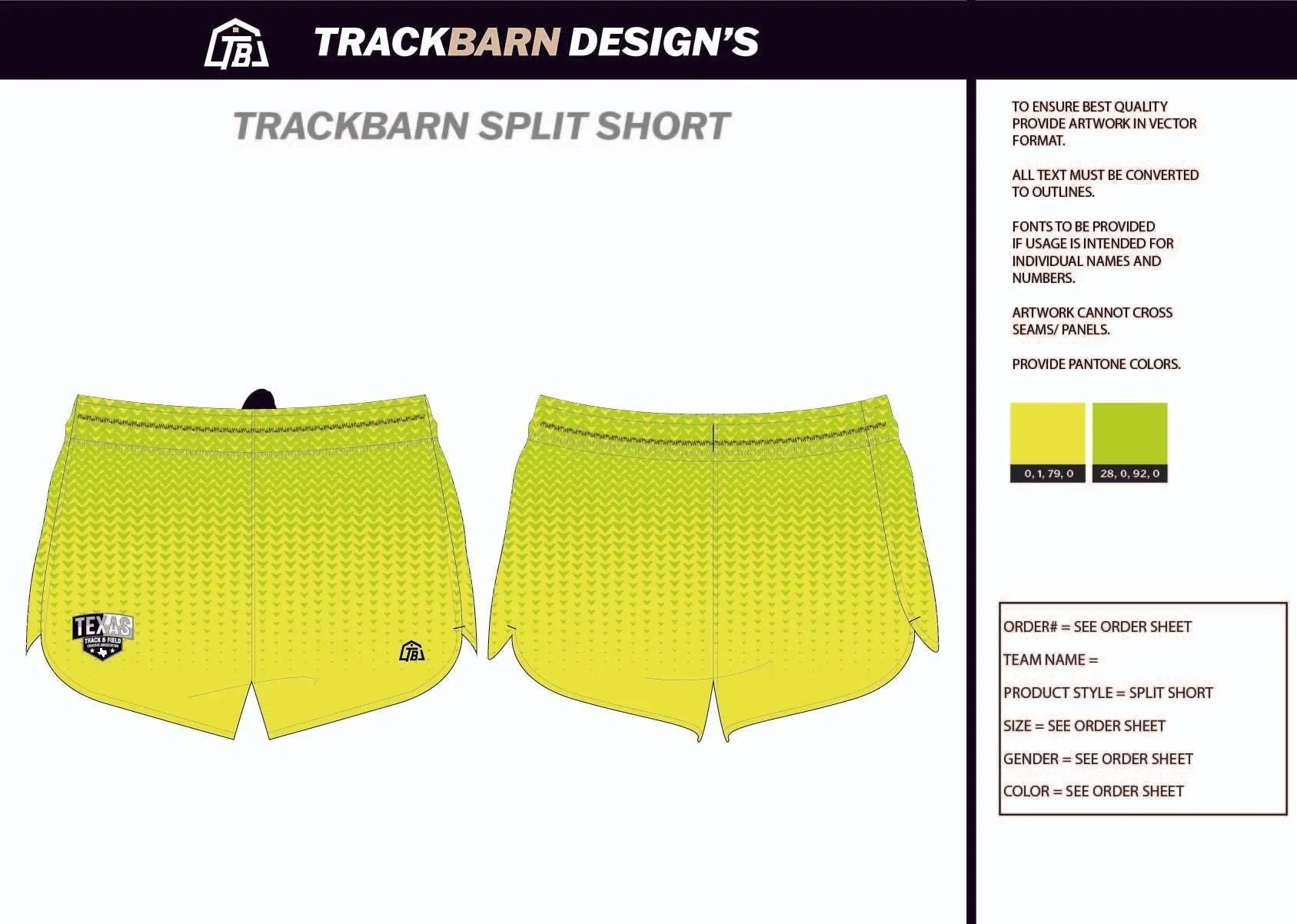 TTFCA-- Womens Split Track Short