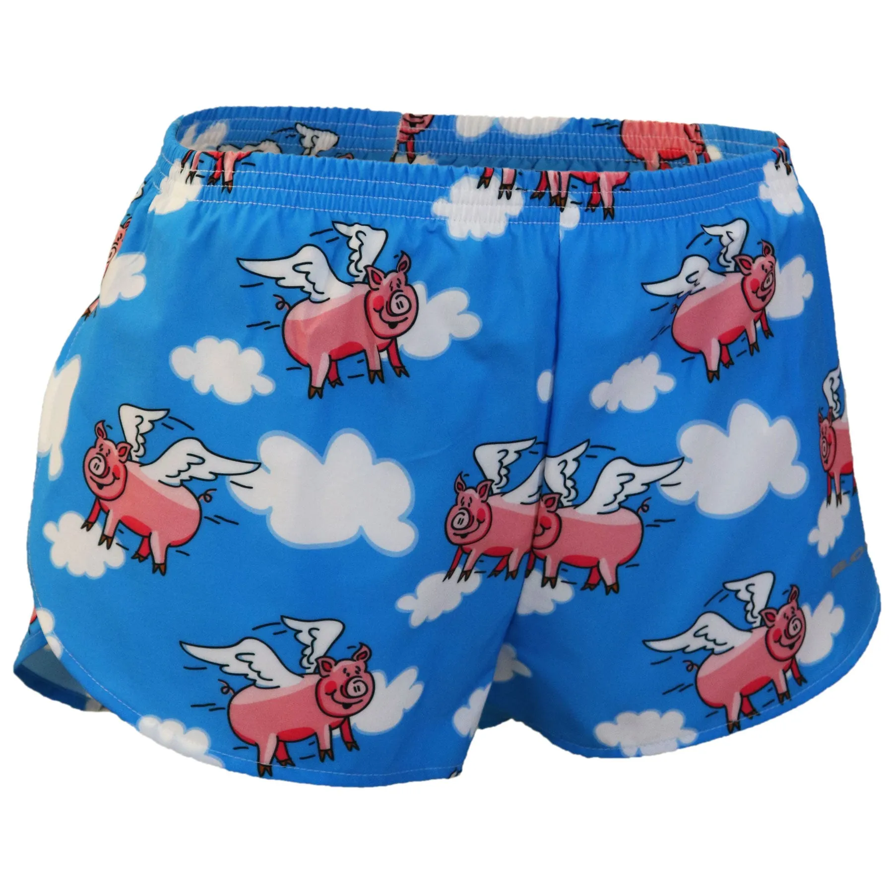 Women's Printed 1" Elite Split Shorts - Flying Pig