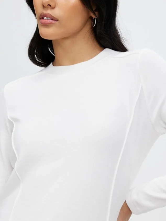 Women's White Rayon Crewneck Top | Healer Top-White