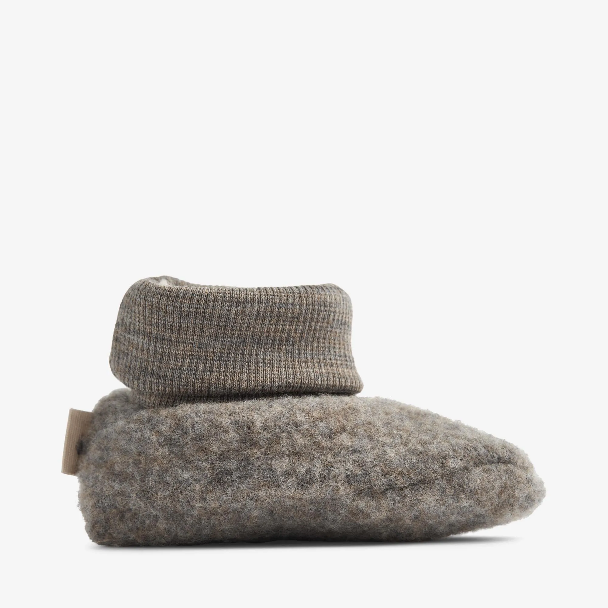 Wool Fleece Booties Lei - brown melange