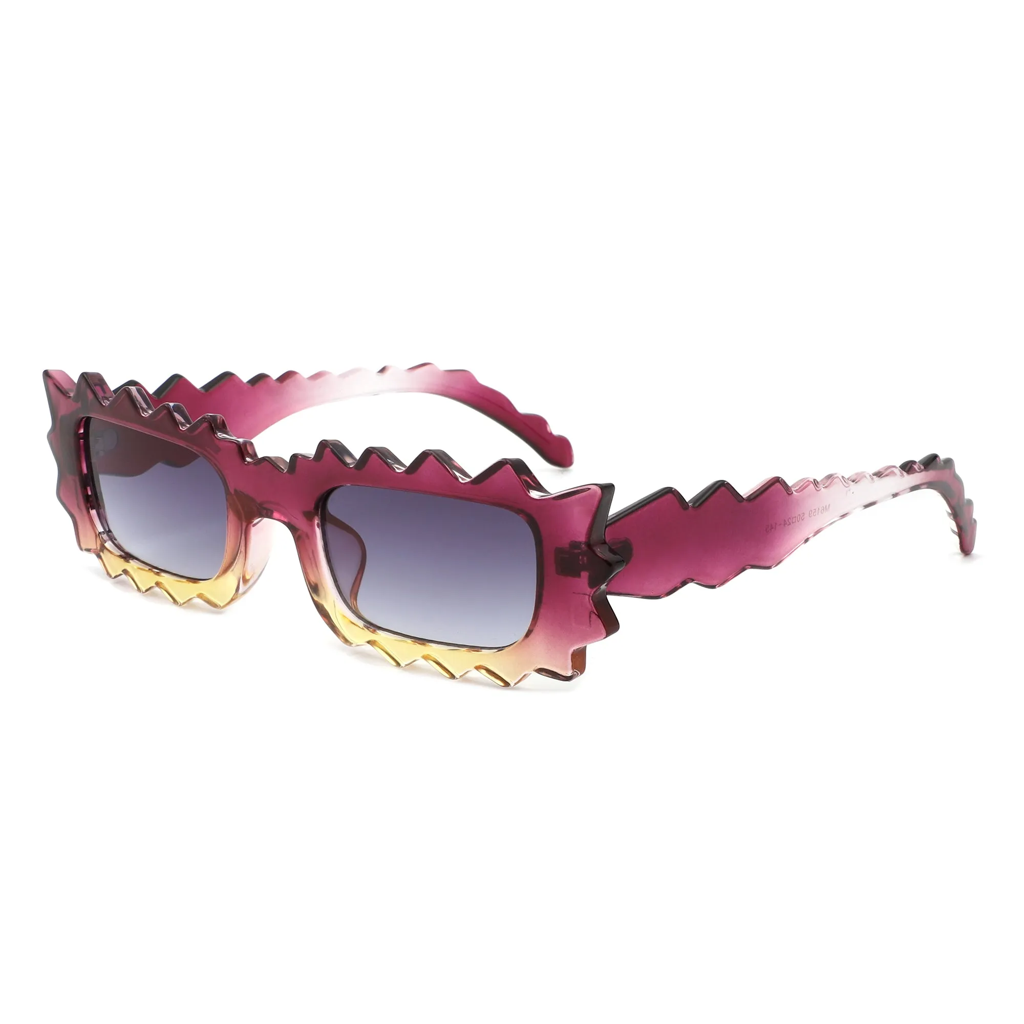 Zenn - Rectangle Modern Spike Irregular Wavy Square Sunglass